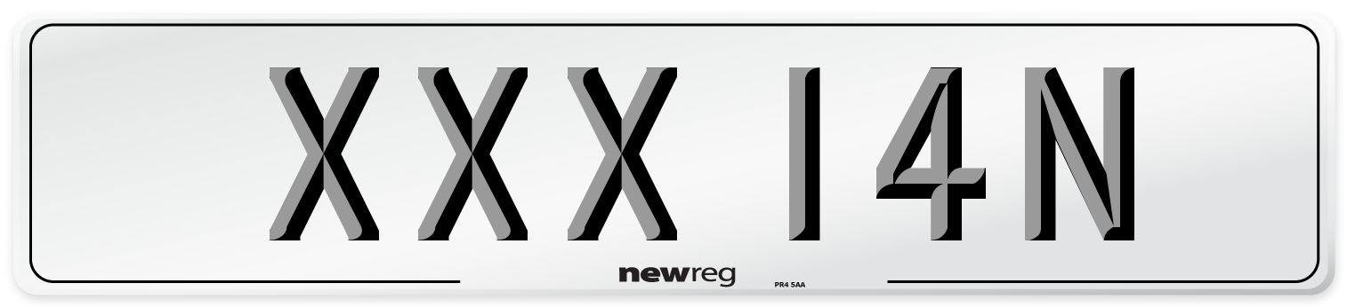 XXX 14N Number Plate from New Reg